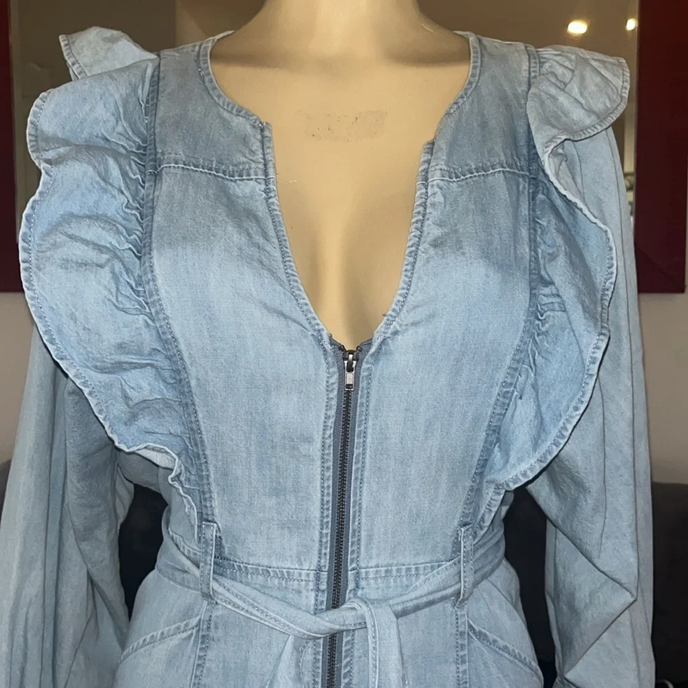 Free People Imogene Denim Mini Dress Size - Picture 12 of 13